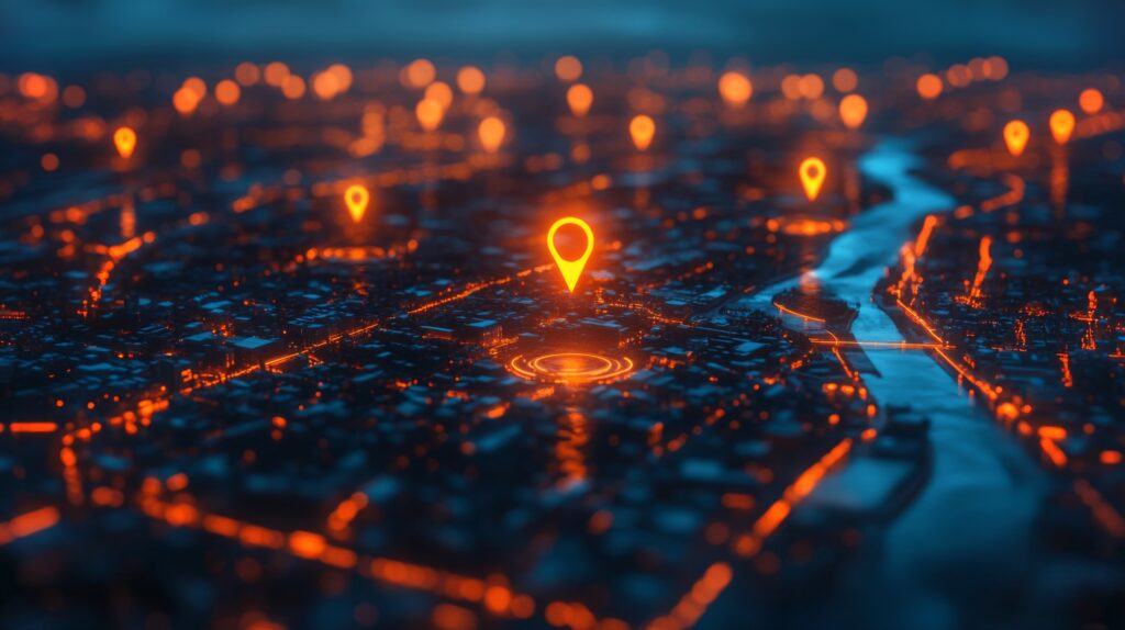 Modern digital flood zone map with highlighted risk areas, symbolizing private flood insurance options beyond FEMA